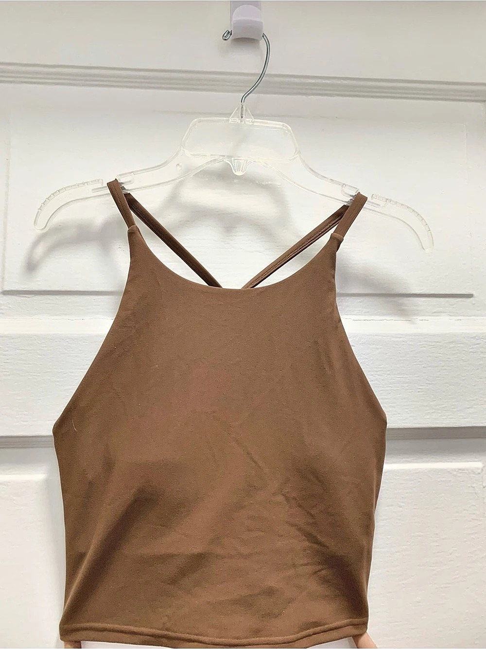 Old Navy Powersoft Built-In Bra Crop Tank Brown Small